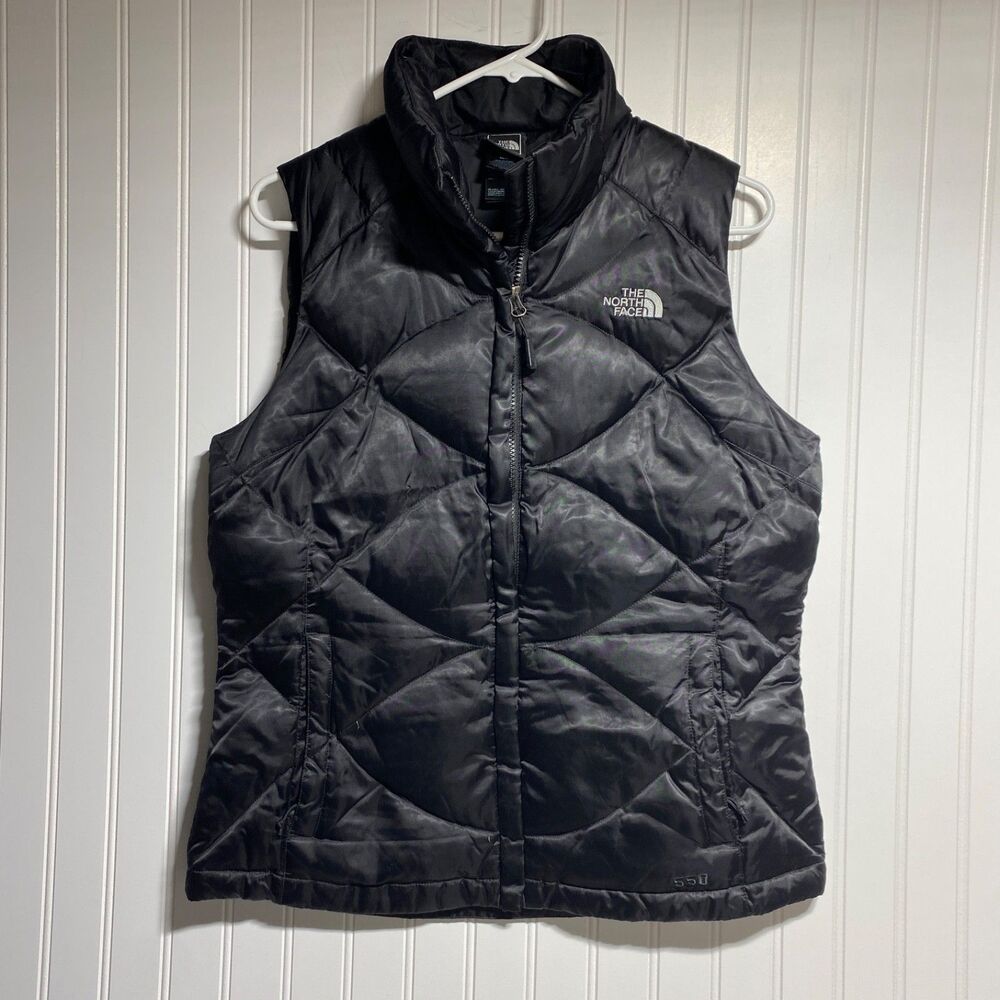 North Face Vest Womens Medium Black Puffer 550 Fill Goose Down Outdoors